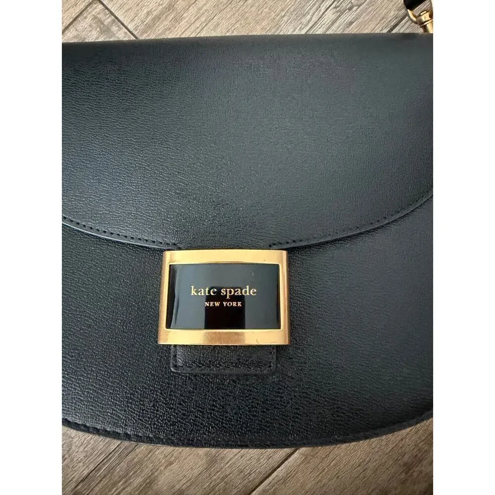 Kate Spade Saddle Bag Katy Convertible Leather Black